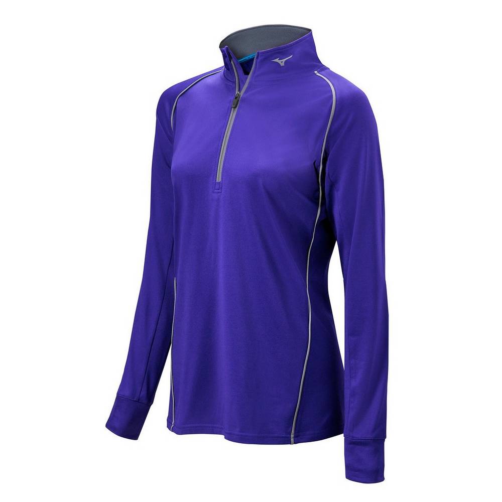 Mizuno Comp 1/2 Cipzáros Long Sleeve Női Pulóver Lila ULN754823